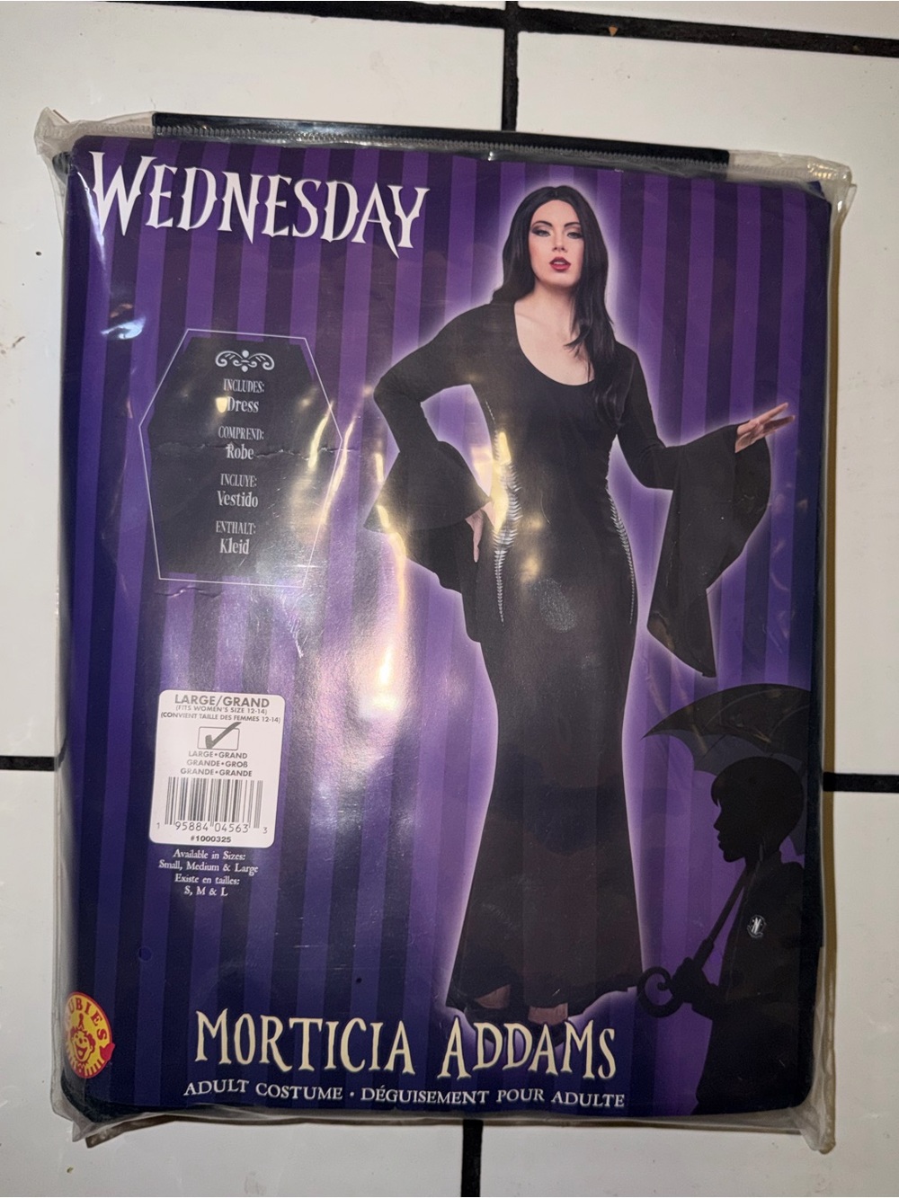 Rubie's Wednesday Morticia Addams Black Maxi Dress Costume